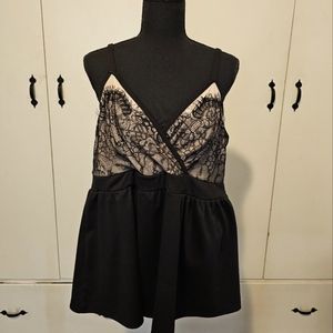 Torrid Lace Surplice Babydoll Top Black